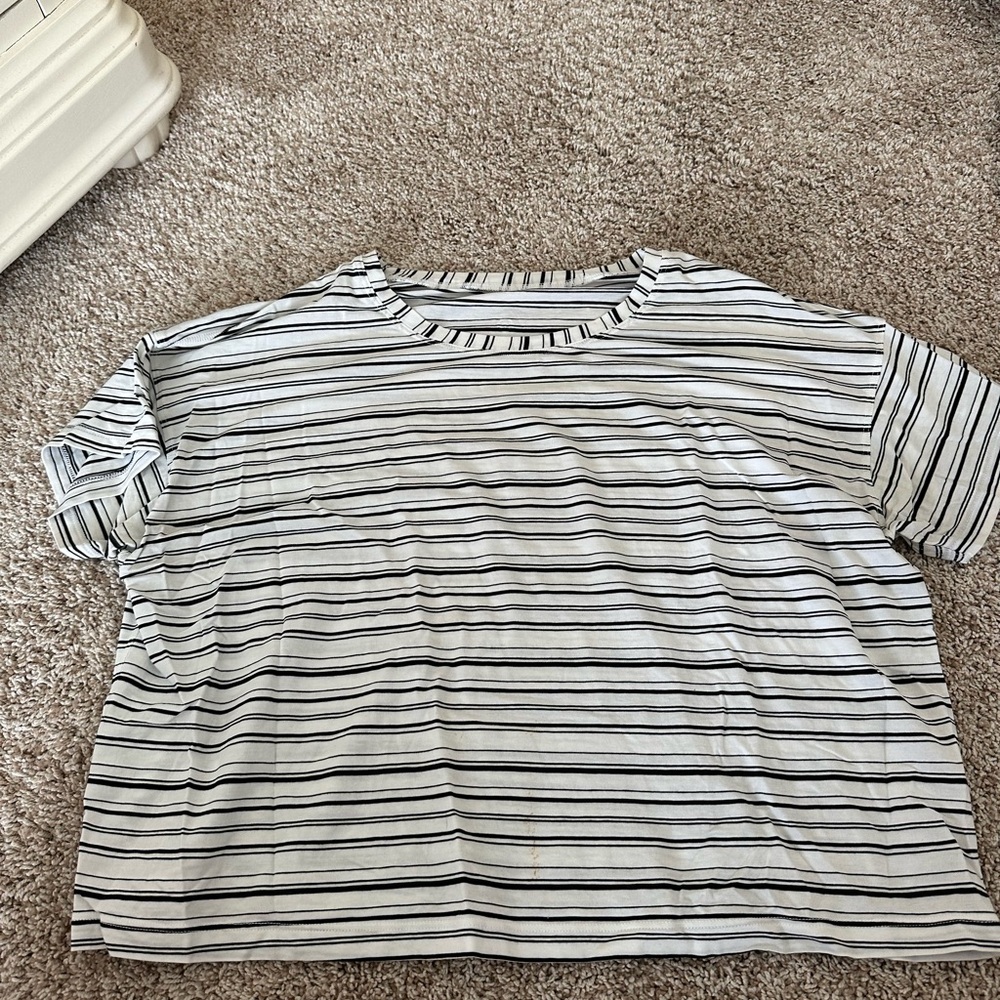 Lululemon Athletica Black and White Striped Top